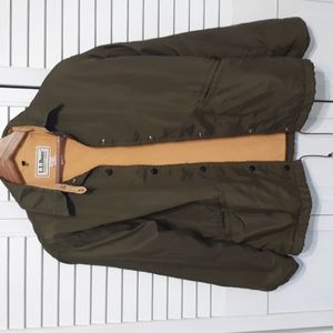 Llbean vintage nylon jacket, flannel lined.  Size M women